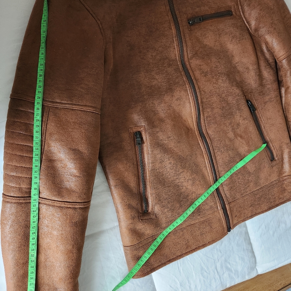 Johnston & Murphy Tan Faux Shearling Jacket - Picture 12 of 14